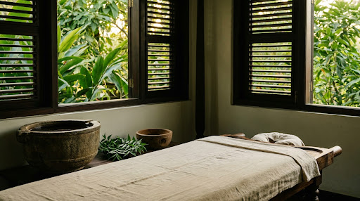 Luxurious Ayurvedic botanical facial preparation with sandalwood paste, wild turmeric and floral water